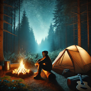 星空の一人キャンプ