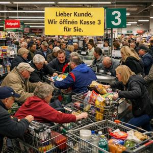Lieber Kunden, wir öffnen Kasse 3 für Sie!