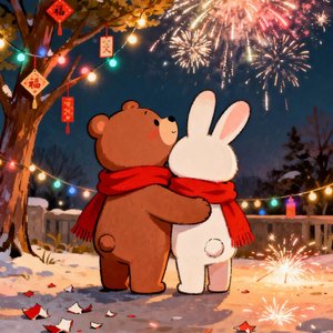 小熊先生和兔子小姐#百万奖金AI创作大赛＋主题二