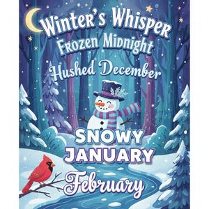 Winter’s Whisper Frozen Midnight Hushed December Snowy January February