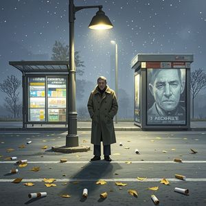 路灯下的长影子-老风子