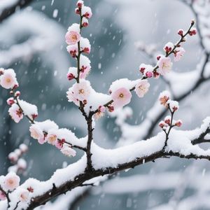 雪覆梅枝