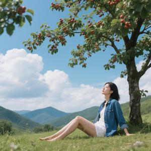 サンザシの木の下