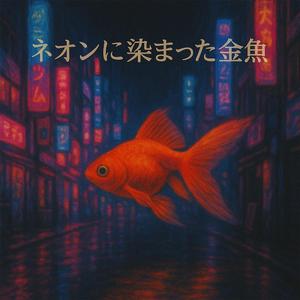 ネオンに染まった金魚