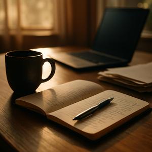 書きかけの原稿とスロウビート