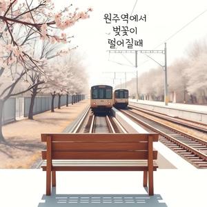 원주역에서 벚꽃잎이 떨어질때