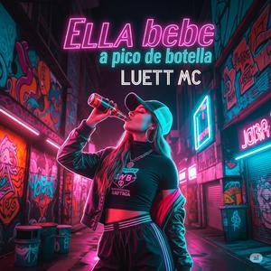Ella bebe a pico de botella