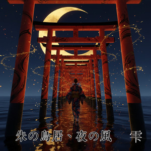朱の鳥居、夜の風