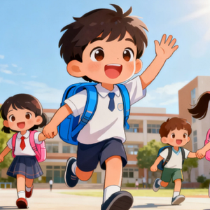 背着书包上学堂