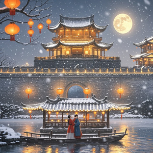 襄阳雪·汉江月