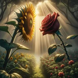 向日葵爱上白玫瑰