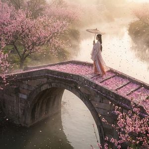 桃花落满地 春风轻轻吹