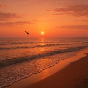 海辺のピアノと足跡