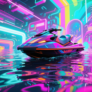 Joga o jet na marina