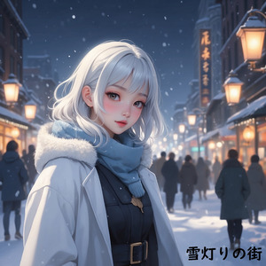雪灯りの街