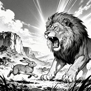 獅子搏兎 全力の咆哮