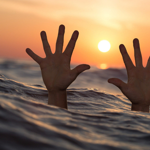 In the middle of the sea