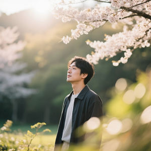 春の光を浴びて