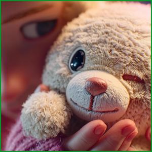 한쪽 눈이 빠진 곰인형의 외로움