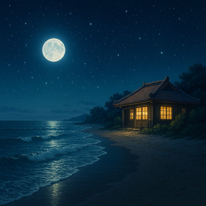 ぐっすり眠れる夜の浜辺