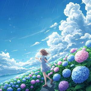 紫陽花雨上がり/Rain and Hydrangeas