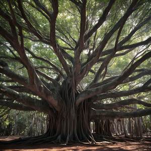 Among the forest’s whispers, where leaves and branches sigh