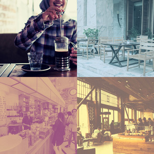 抚慰的时髦的咖啡店回忆