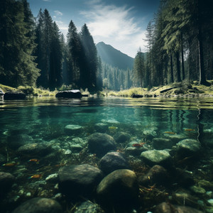 Tonos Acuáticos De La Corriente Del Arroyo