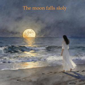 The moon falls slowly