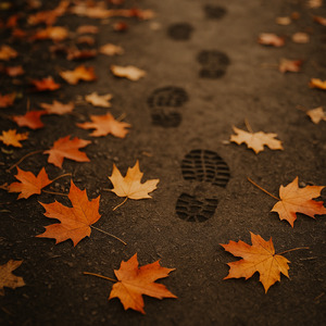落葉と靴音