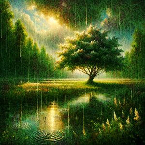 Whispering Rain Over the Lake