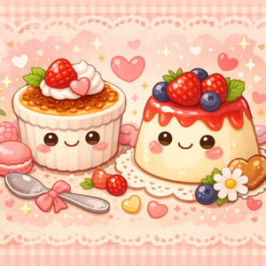 プリンとパンナコッタ