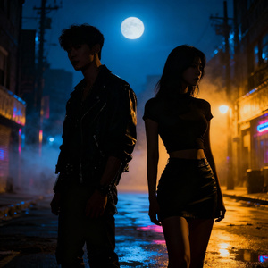 도시 불빛 아래서