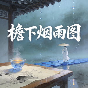 檐下烟雨图