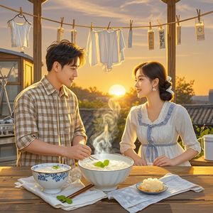 粥与夕阳的诗