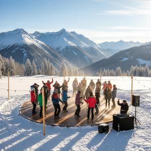 Neonspuren im Tiefschnee