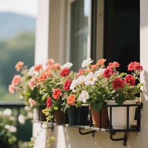 阳台上的小花园