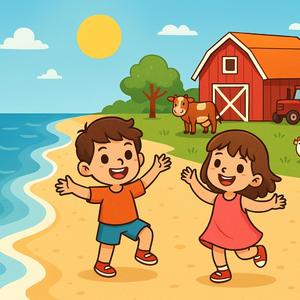 Frühlingstanz am Strand – Fröhliches Kinderlied mit Tieren & Sommerbeat