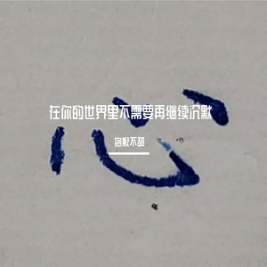 在你的世界里不需要再继续沉默