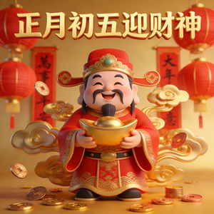 正月初五迎财神