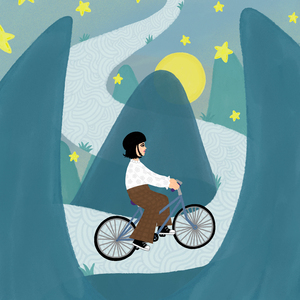 片道のサイクリングロード