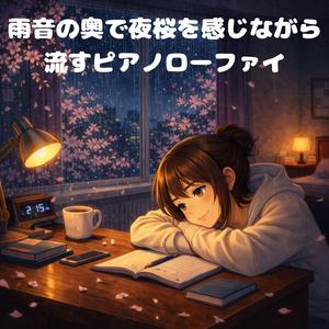 静かな雨と夜桜