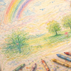 色えんぴつとキャンバス