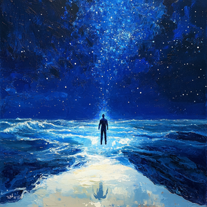 Moonlight kissed the lake