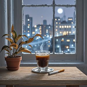 半杯冷咖啡