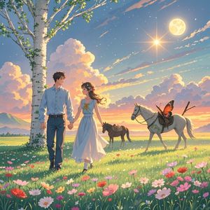 让我牵着你的手漫步草原