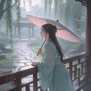 晚风散散暮烟