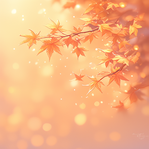 梧桐树叶随风飘落