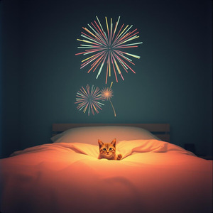 花火こわいにゃ