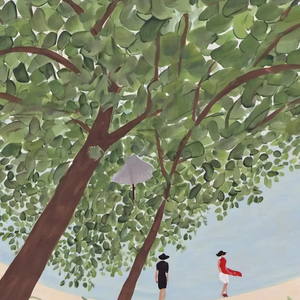 梧桐树下的偷望